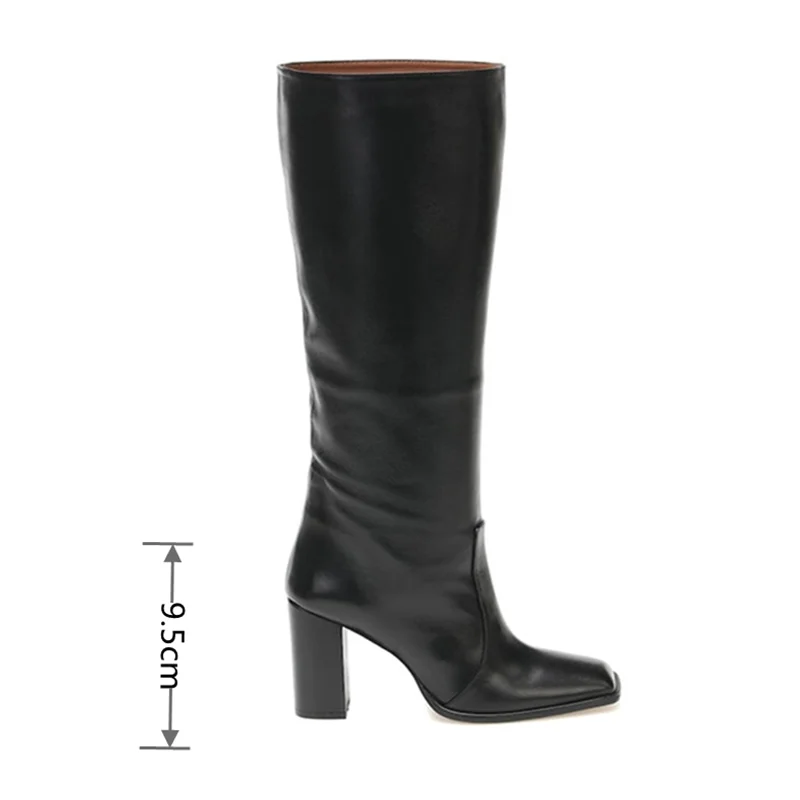 

Mstacchi Zapatos De Mujer Zapatos Solid Color Square Toe Women Long Boots 2020 New Fashion Thick Heel Comfortable Ladies Shoes