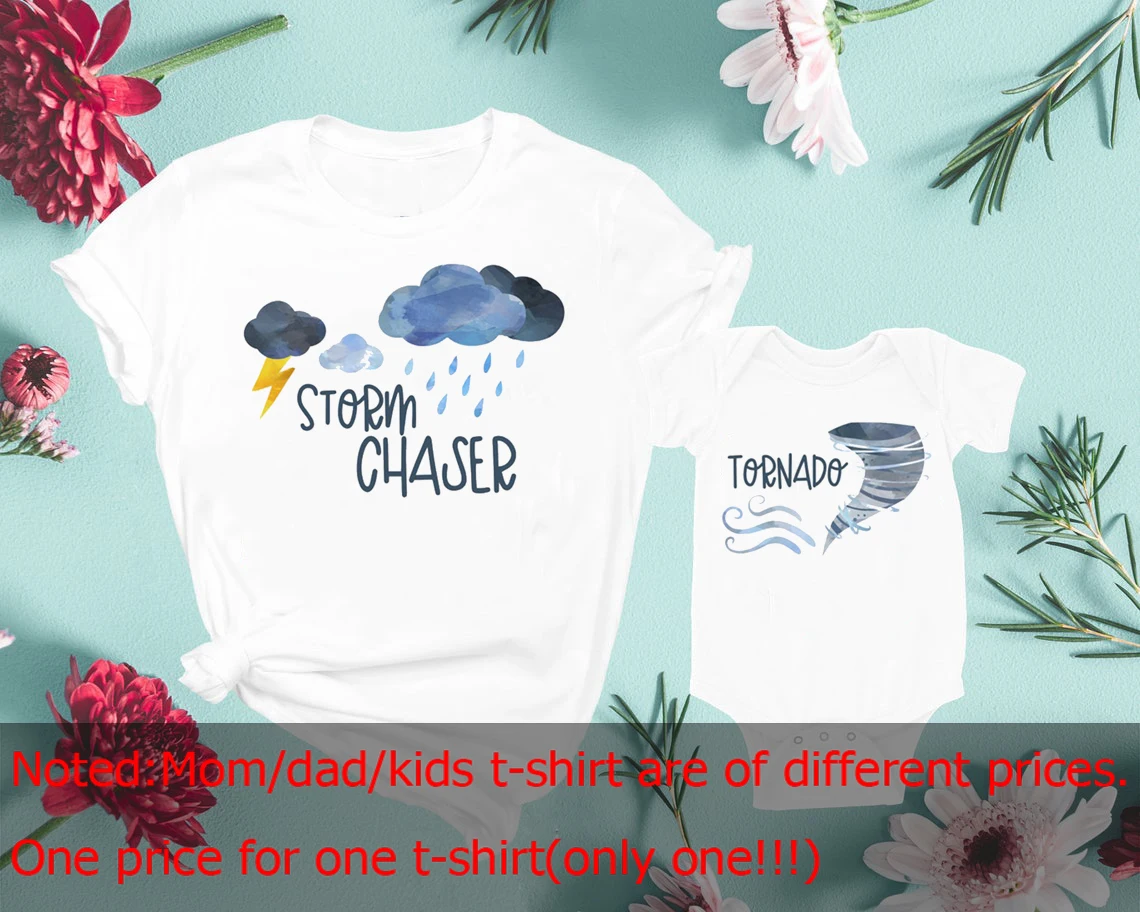 

Storm Chaser Tornado Mother Son Matching Shirts Mommy and Me t-shirts Mother and Son Mom daughter family matching outfits