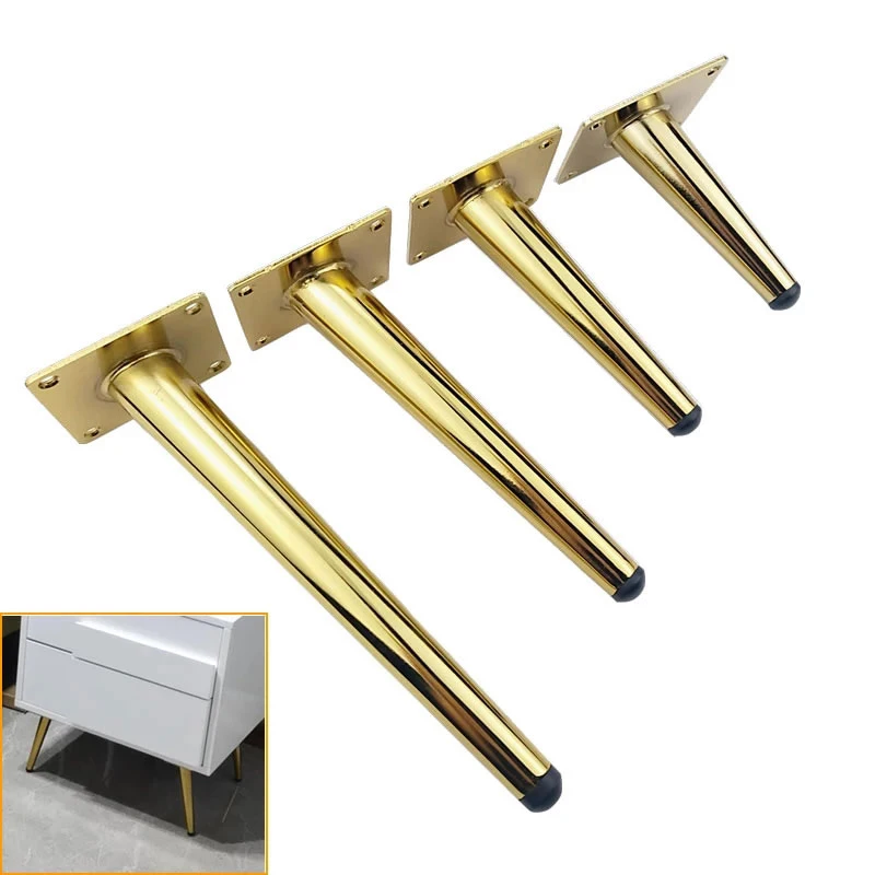 

4PCS/Set Metal Tapered Furniture Table Legs Golden Sofa Legs Kitchen Cabinet Table Legs 10/12/15/20/25/30CM Furniture Legs