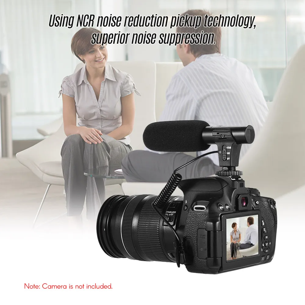 Кардиоидная мини-камера с микрофоном для записи видео фотосъемки интервью