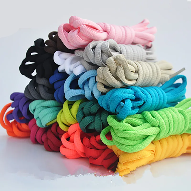 Высококачественные модные спортивные повседневные шнурки одноцветные плоские 24