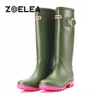 Цветные непромокаемые сапоги из ПВХ для женщин; Непромокаемая водонепроницаемая обувь; Коллекция 2022 года; Резиновые сапоги для женщин; Высокие сапоги