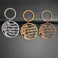 tree of life keychain personalized custom family name key chain stainless steel member keyring jewelry couple boyfriend gift