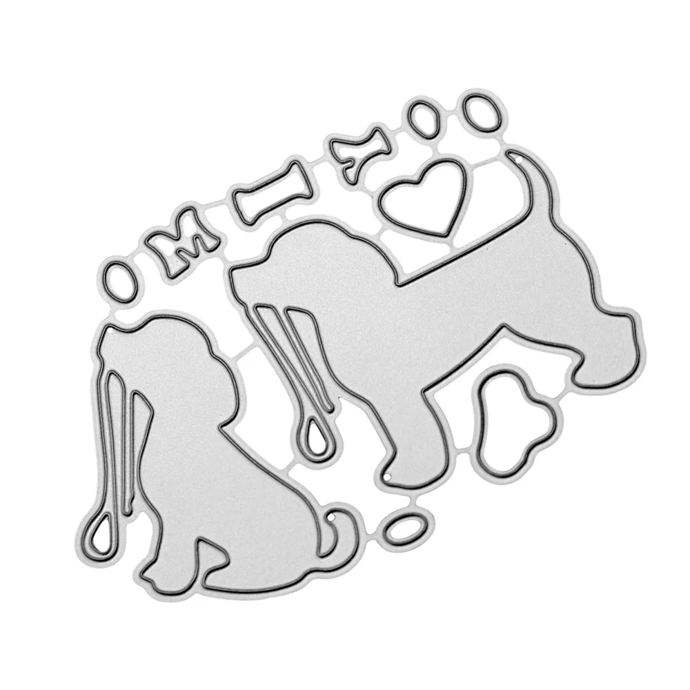 С милой собачкой металлический Трафаретный вырубной штамп трафареты сделай сам