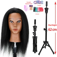 100 afro human hair mannequin head with desktop tripod for hairdressers hairstyles design goods maniquin training doll head