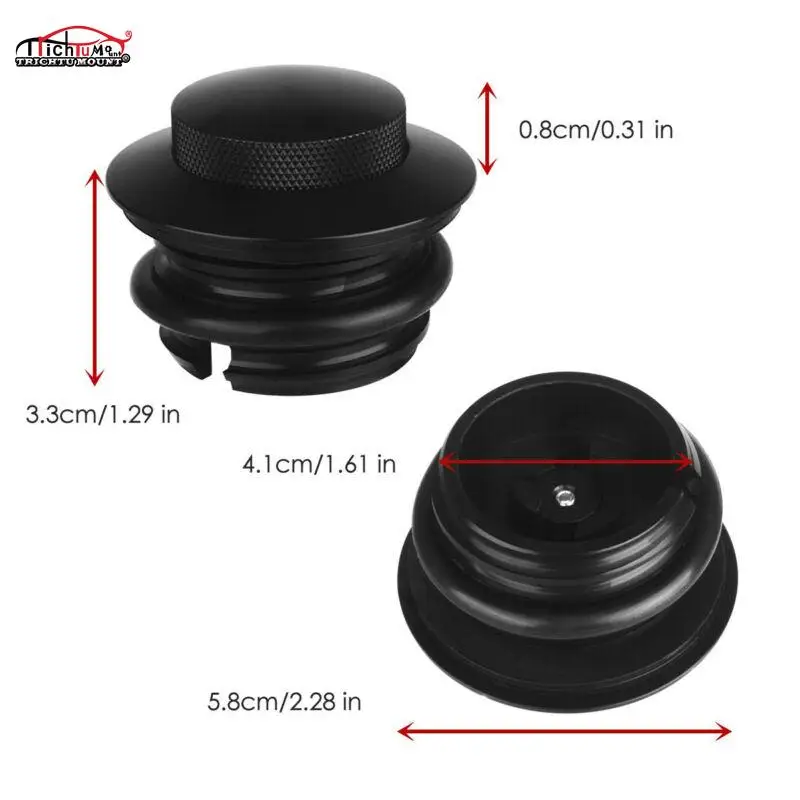 Черная накатанная резьба для мотоцикла резервуар с промывкой выдвижная Крышка