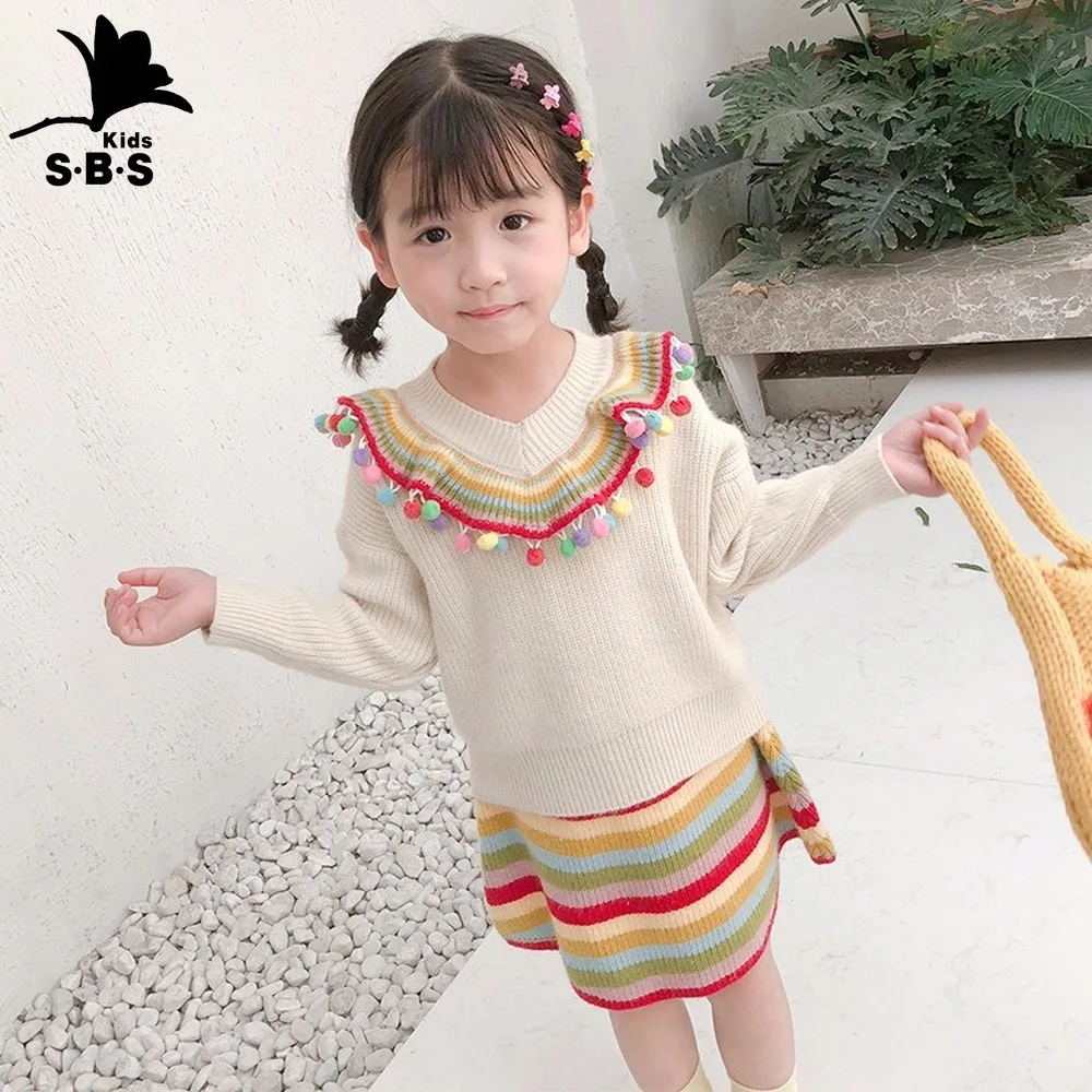 Новинка 2019 модный дизайнерский осенний вязаный свитер для маленьких девочек