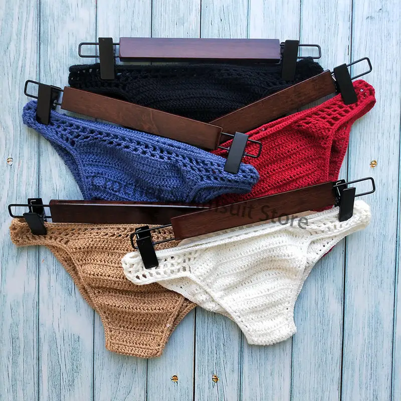 Женский сексуальный вязаный купальник бикини Boho Thong купальник ручной работы трикотажные шорты