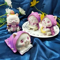 cute cat lovely animal candle mold silicone clay mud plaster moulds