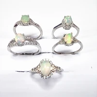 kjjeaxcmy boutique jewelry 925 sterling silver natural opal micro diamond inlaid womens girls ring