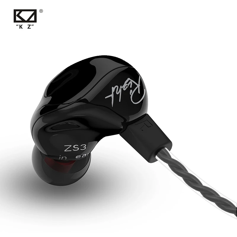 Эргономичные съемные наушники вкладыши KZ ZS3 1DD аудиомониторы шумоизоляция HiFi