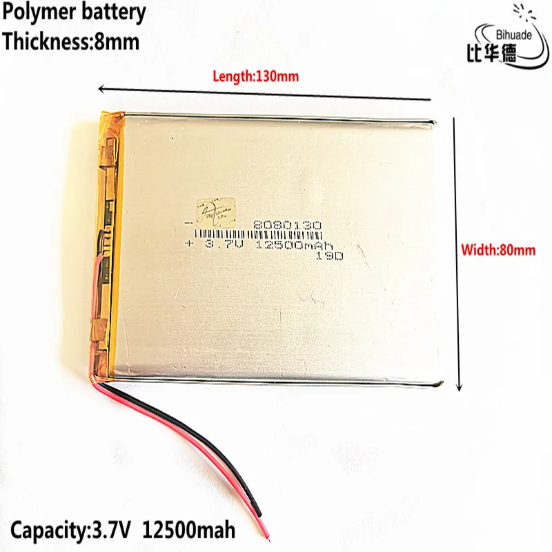3 7 V 12500 мА/ч 8080130 литий-полимерный Li-Po литий-ионная аккумуляторная батарея ячейки