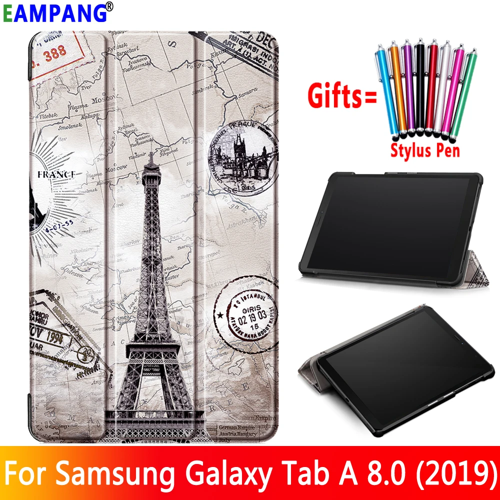 Чехол для Samsung Galaxy Tab A 8 0 2019 T290 T295 искусственная кожа модный раскрашенный складной