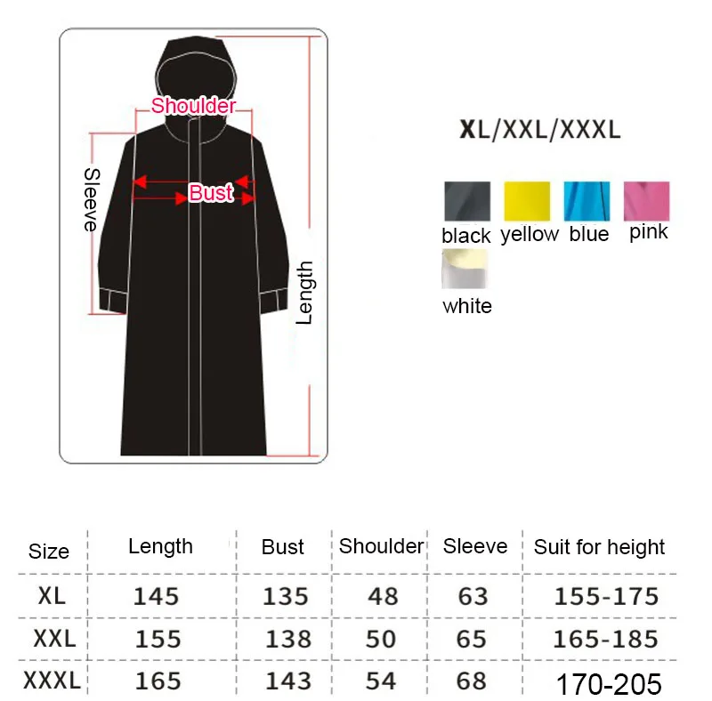 EVA плащ для женщин/мужчин на молнии с капюшоном пончо мотоцикл Дождевик длинный