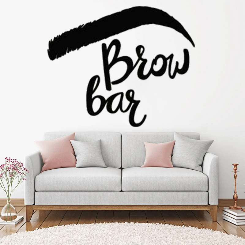 

Wall Stickers DIY Mural PVC Brow Sign Brow Makeup Window Woman Beauty Salon Art Eyes Wallpaper Home Decor Decals Poster DW10060