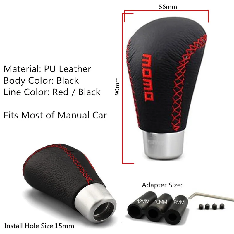 Universal MT PU Leather MOMO Manual Gear Shift Knob Gearshift Shifter Stick Lever Headball Pen ARM for TOYOTA Volkswagen | Автомобили и