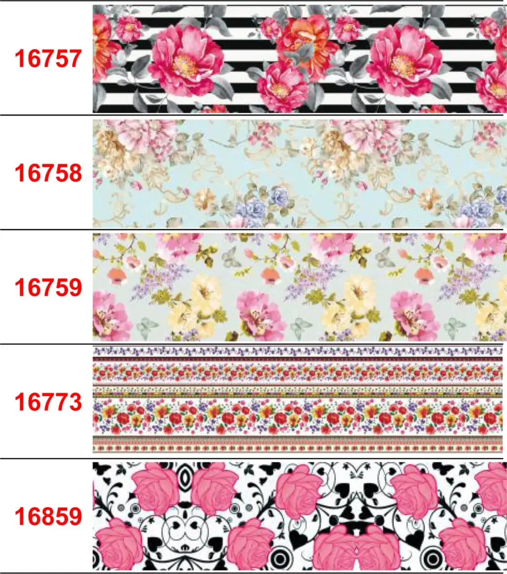 

16mm-75mm Retro Flower Series Printed Grosgrain/Foe Ribbon Watercolor Sunflower Rose DIY Festival Day Hair Bowknots 50yards/roll