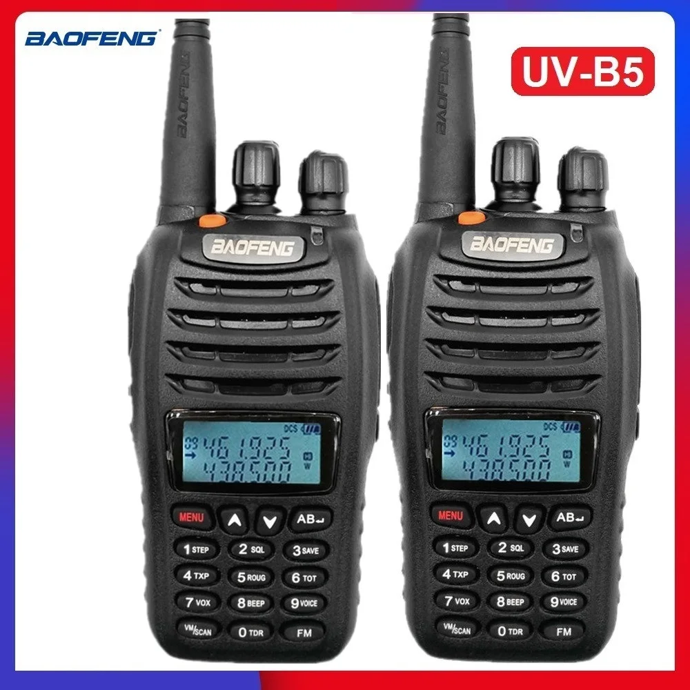 2PCS BAOFENG UV-B5 Walkie Talkie Dual Band VHF/UHF 136-174/400-480MHz Ham CB Radio Transceiver Small Size Radio for Hunting