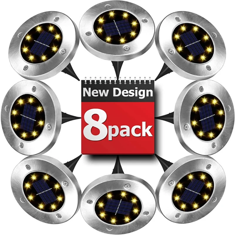 

8 Led Solar Ground Light Solar Lamp Solar Garden Lights Outdoor Floor Light 4pcs/6pcs/8pcs