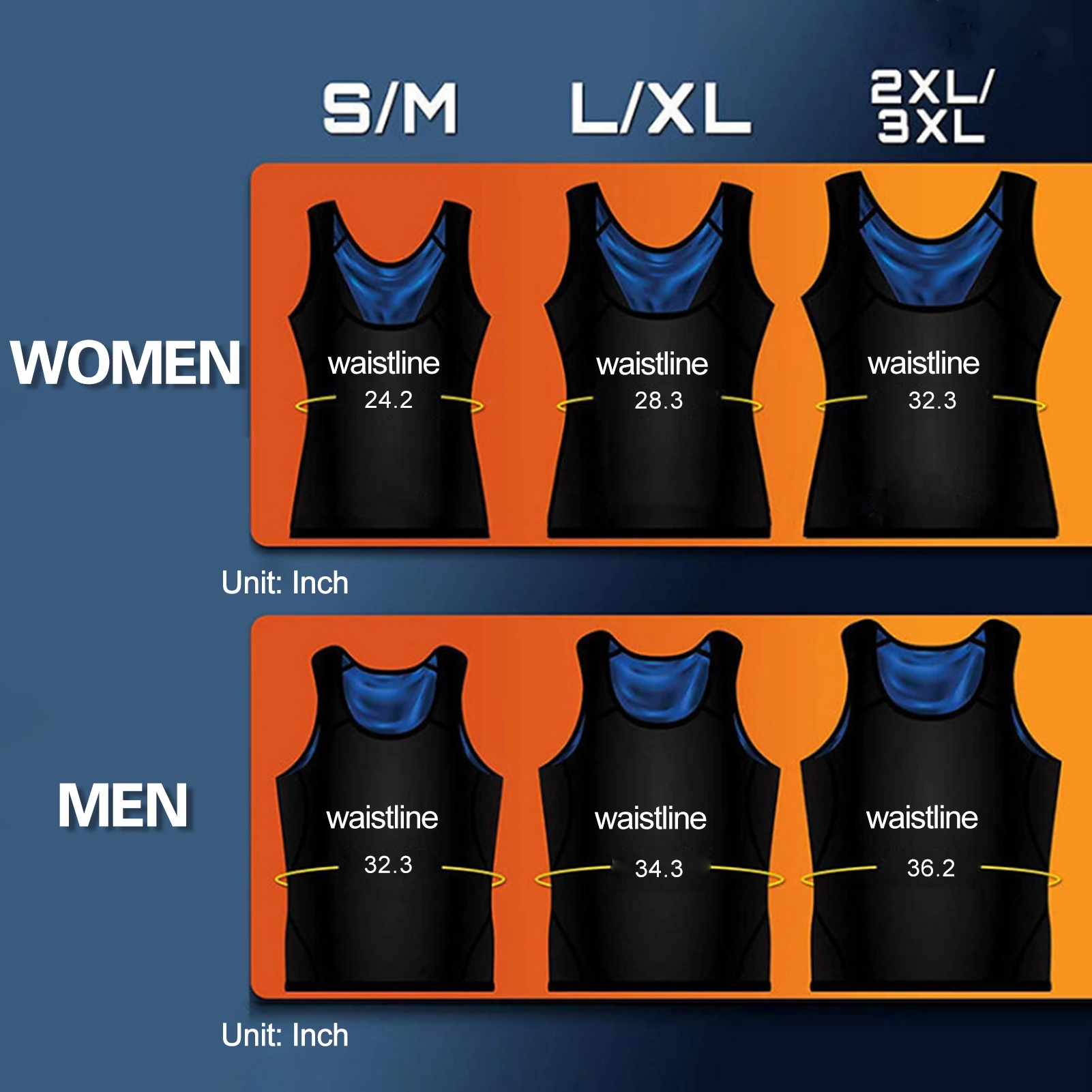 

Women Men Sports Fitness Sweating Sleeveless Slimming Fit Workout Tank Top Vest Body Shapers Vest Waist Trainer Corset