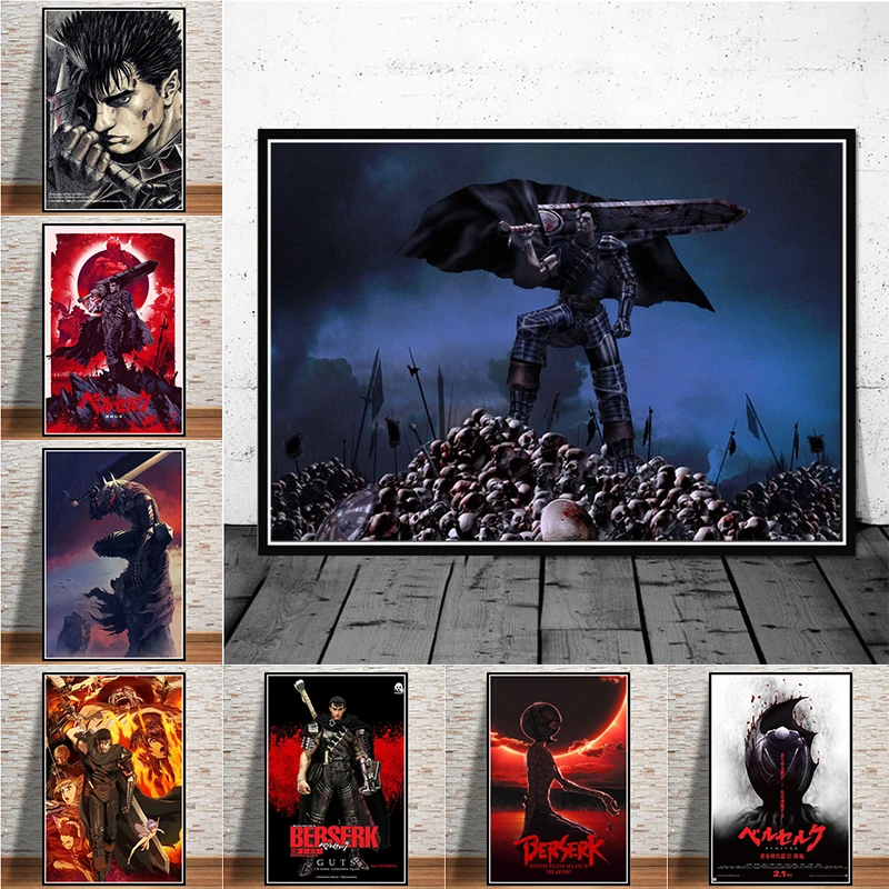 Берсерк Японский Аниме Плакат Современный Печать Высокого Качества Холст Картина На Стене Искусство Печатей Для Украшения Гостиной.