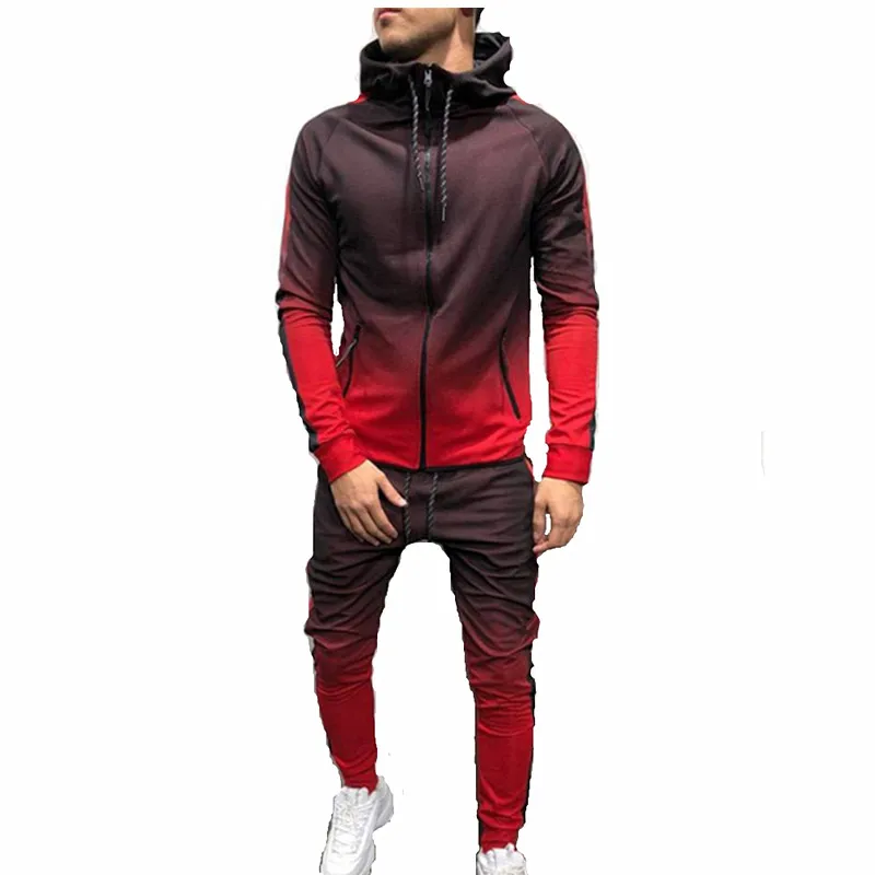 Мужской спортивный костюм Ajax черный из двух предметов на молнии с 3d Цифровым