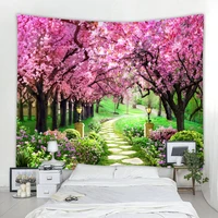beautiful pink flower tapestry wall hanging boho decoration hippie wall hanging tapestry psychedelic tapestry home decoration