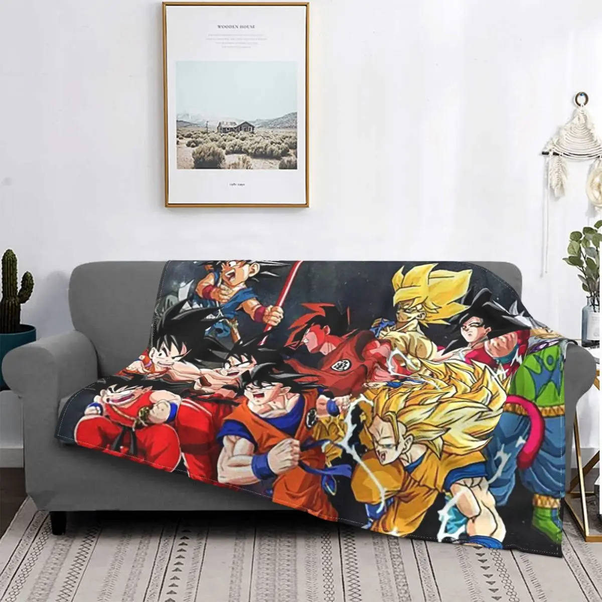 Крутое летнее Флисовое одеяло Son Goku многофункциональное ультрамягкое в японском