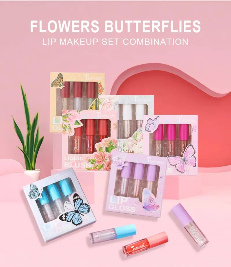 3 шт./компл. для губ блеск масляная помада Алмазный Блеск поляризованные Румяна