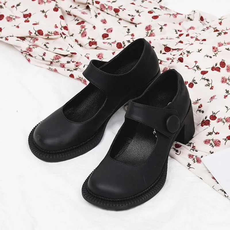 Туфли лодочки Phoentin в стиле ретро Мэри Джейн кукольные с круглым носком и