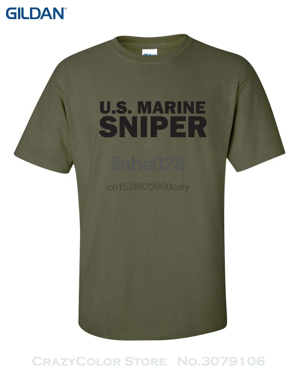 Хлопковая футболка модная США морская корп Снайпер Usmc Corps военная Мужская |