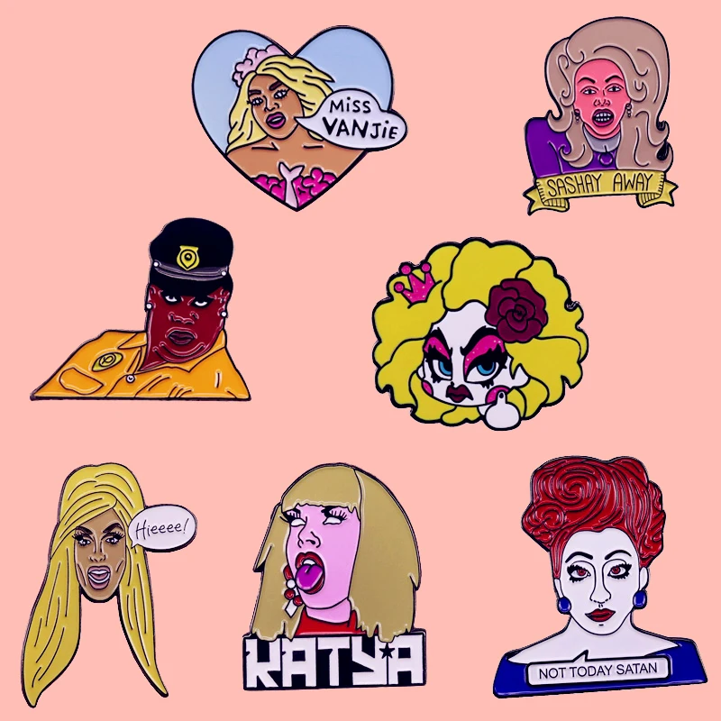 Классическая эмалированная брошь в виде сериала The Found Drag Queen булавки значки для