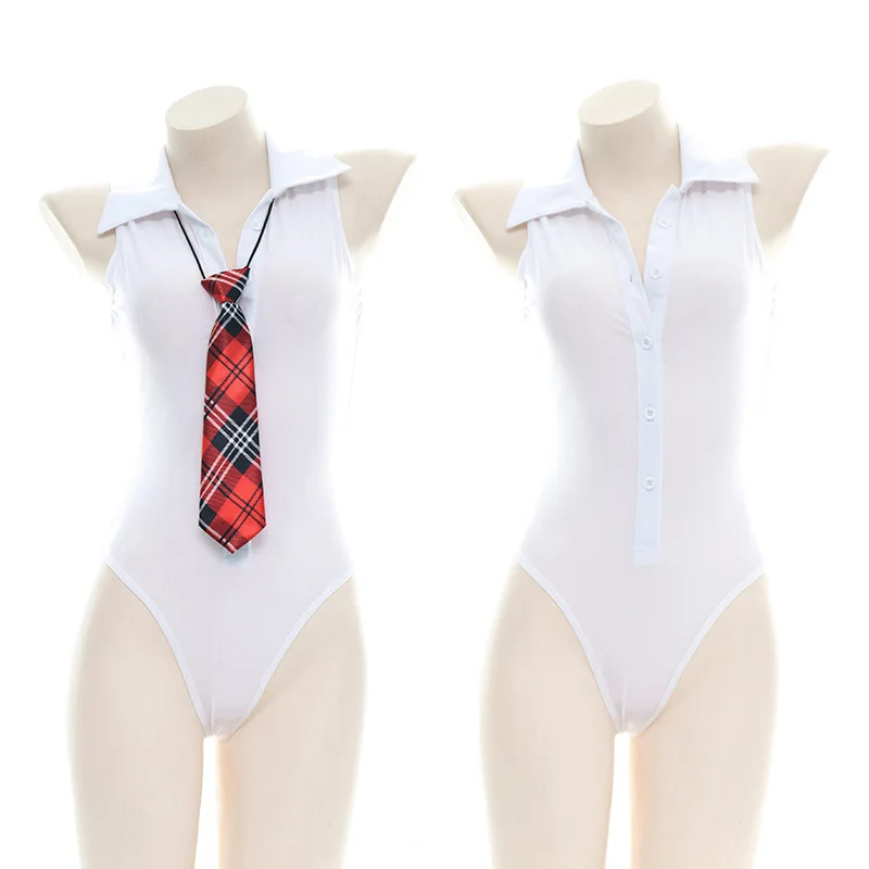 

Sexy Cow Cosplay Costumes for Women Adult School Girl Outfit Roleplay Backless Cute Halloween Lingerie White Stripper Clothes