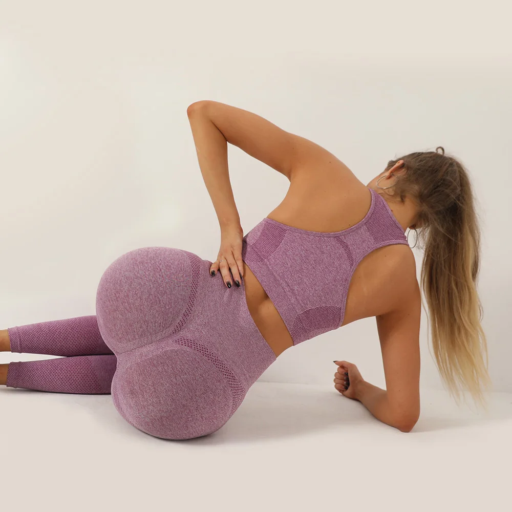 

Seamless Yoga Set Gym Clothing Tracksuit High Waist Sport Outfit Women Leggings Sportswear Suit Fitness Workout 2PCS