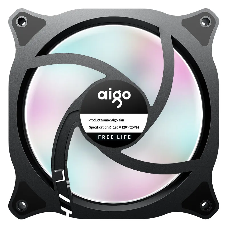 Aigo Аврора Радуга 120mm вентилятор светодиодный 4-контактный вентилятор охлаждения для компьютера 12V Вентилятор охлаждения спокойно Простая установка по хорошей цене съемный