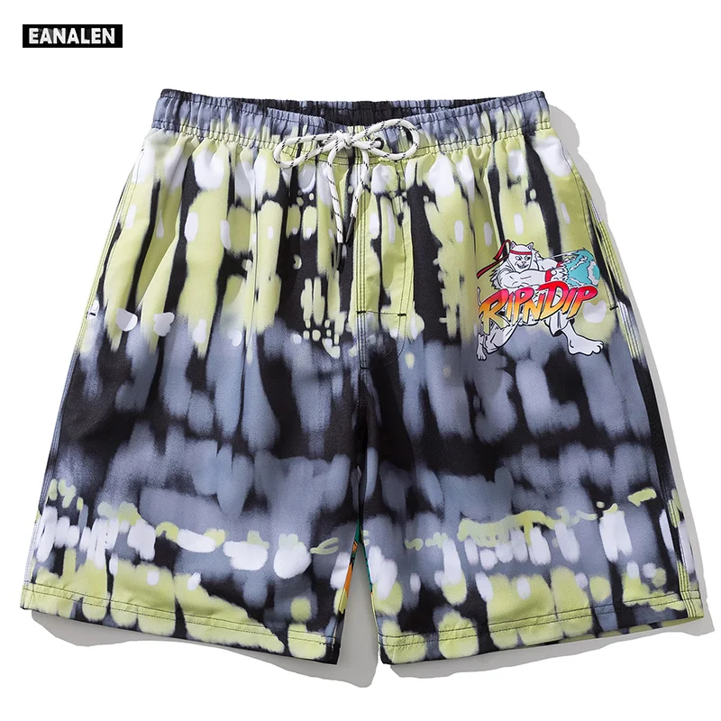 

2021 summer basketball casual shorts tie-dye cartoon graphic beach pants men hip hop high street dancing Harajuku sports shorts