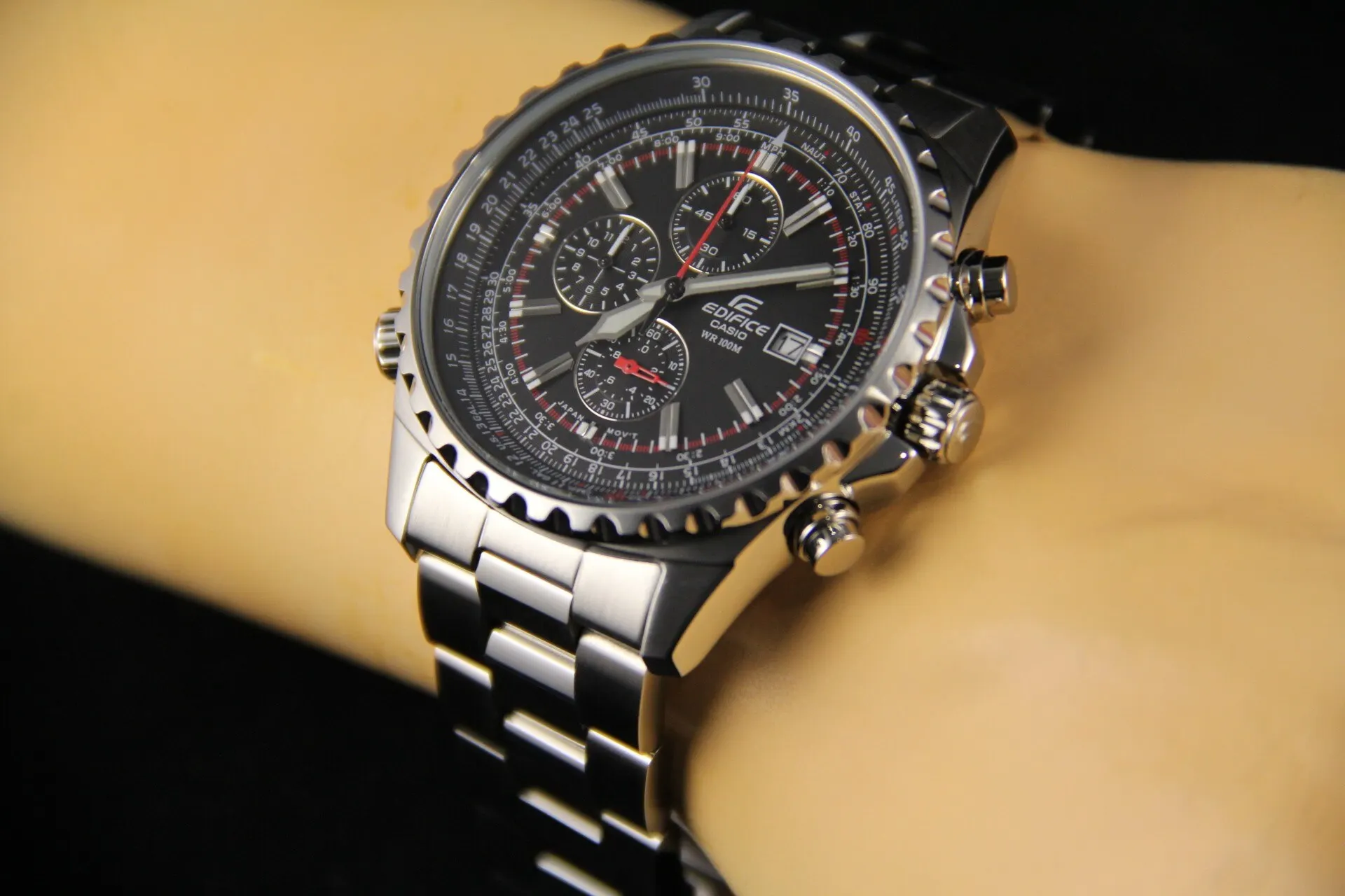 Casio EF-527D-1A мужские японские наручные часы-хронограф с секундомером и