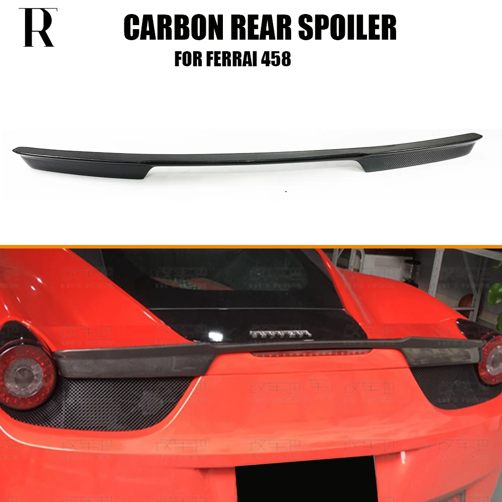 

V Style Real Carbon Fiber Rear Trunk Wing Spoiler for Ferrari 458 Italia Base 2-Door Coupe 2011 - 2016