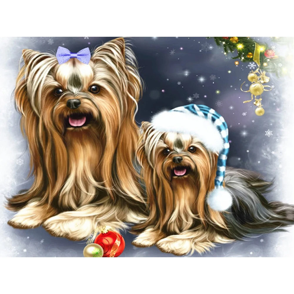 5D DIY Алмазная картина полный квадратный Йоркширский терьер вышивка собака