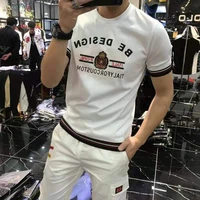 men 2020 summer sets the new badge embroidery round collar cultivate ones morality short sleeves t shirt