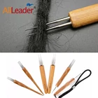 Крючок Alileader для дредов, игла для парика 123, игла, инструмент для удлинения волос, держатель для игл из бамбука 0,5 мм0,75 мм