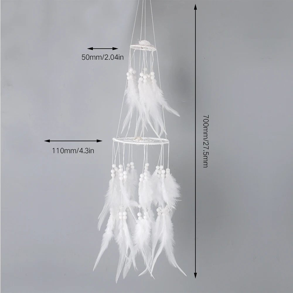 Ловец снов с светодиодный ыми перьями со светодиодсветильник кой ветряные