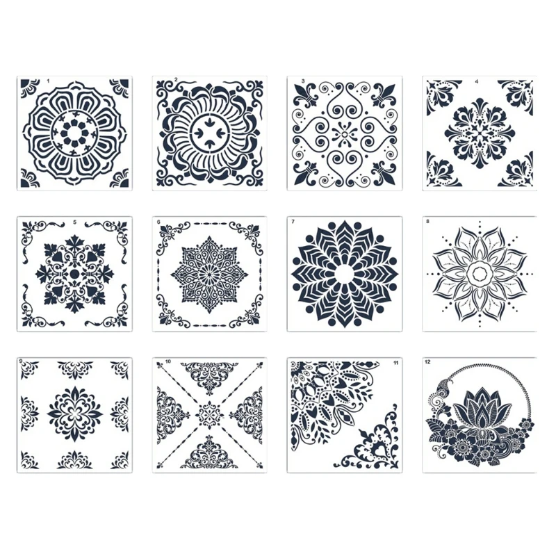

Набор из 12 предметов, портативные классические пустотелые шаблоны для рисования мандалой, набор шаблонов для домашних животных «сделай сам...