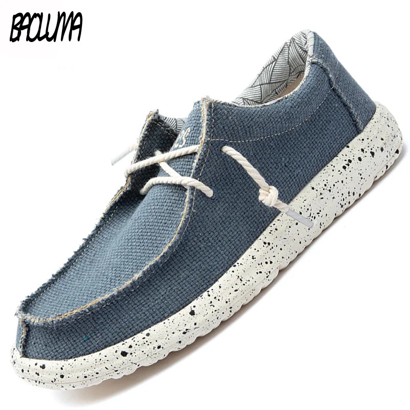 Summer Men's Casual Shoes Denim Canvas Breathable Moccasins Vulcanized Slip Wear Flat Plus Size | Обувь