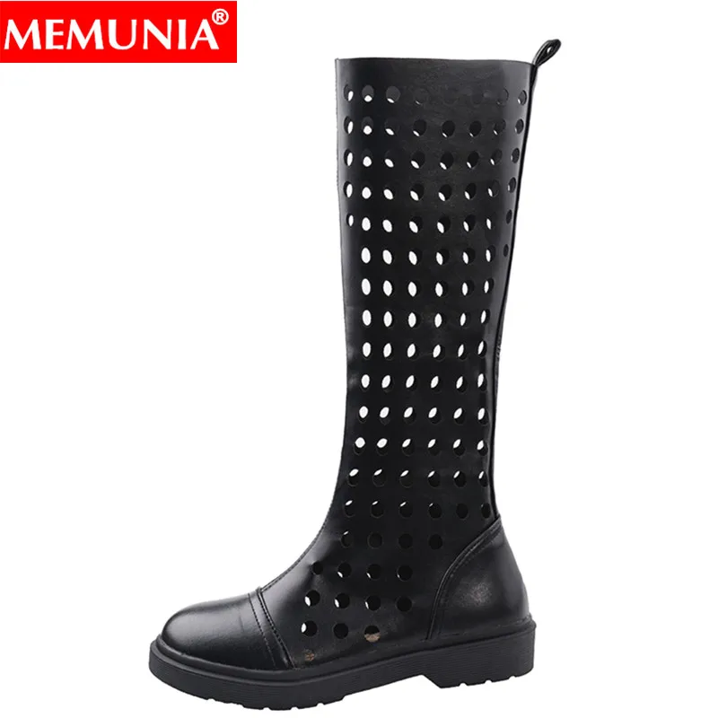 Женские сапоги с круглым носком на квадратном каблуке 4 цвета | Обувь