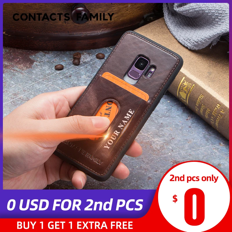 

Case For Galaxy S9 Case Distressed Genuine Leather Cover Hard Protection Business Capas For Samsung S9 Shockproof Back Cover