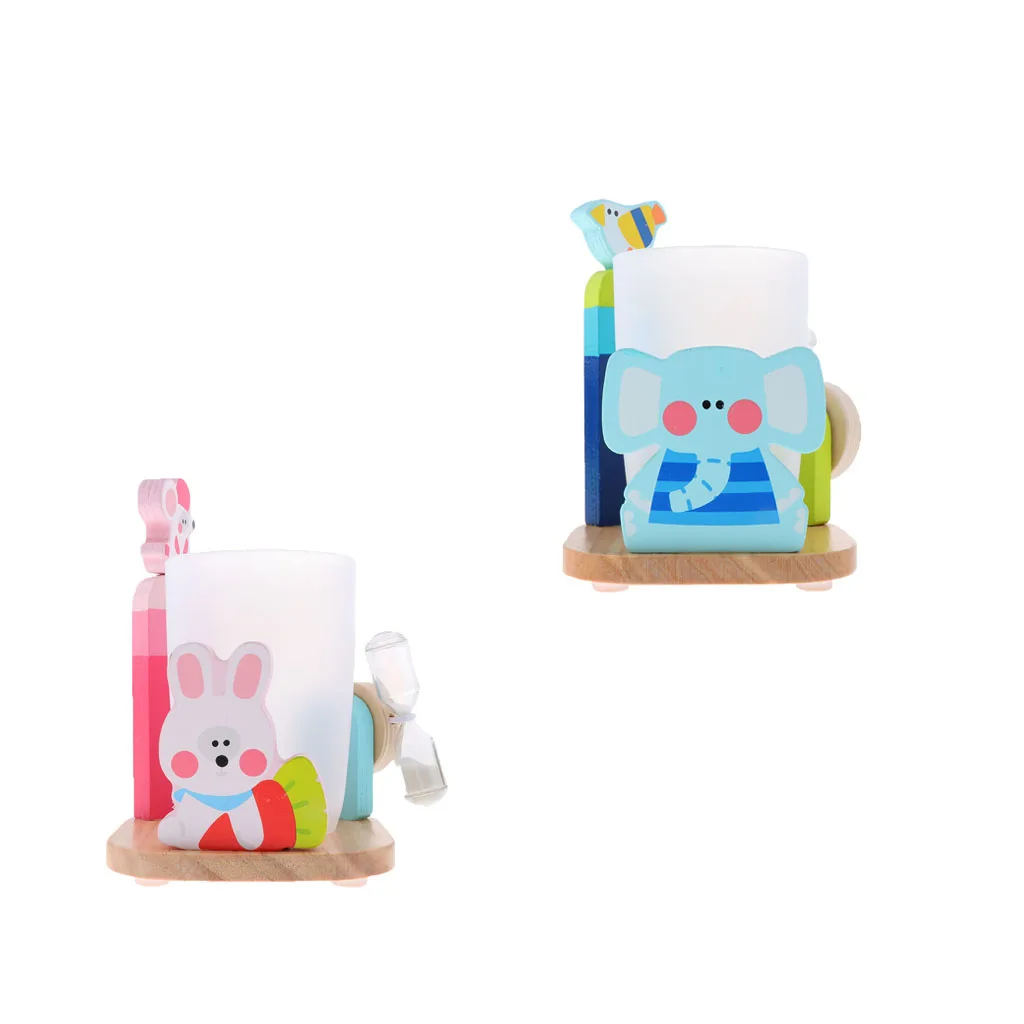 

Cute Animal Toothbrush Holder with 3 Minutes for Bathroom Kids Gift