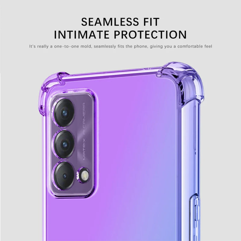 gradient color phone case ultra thin soft tpu protection cover airbag four corners anti drop shell for realme gt master edition free global shipping