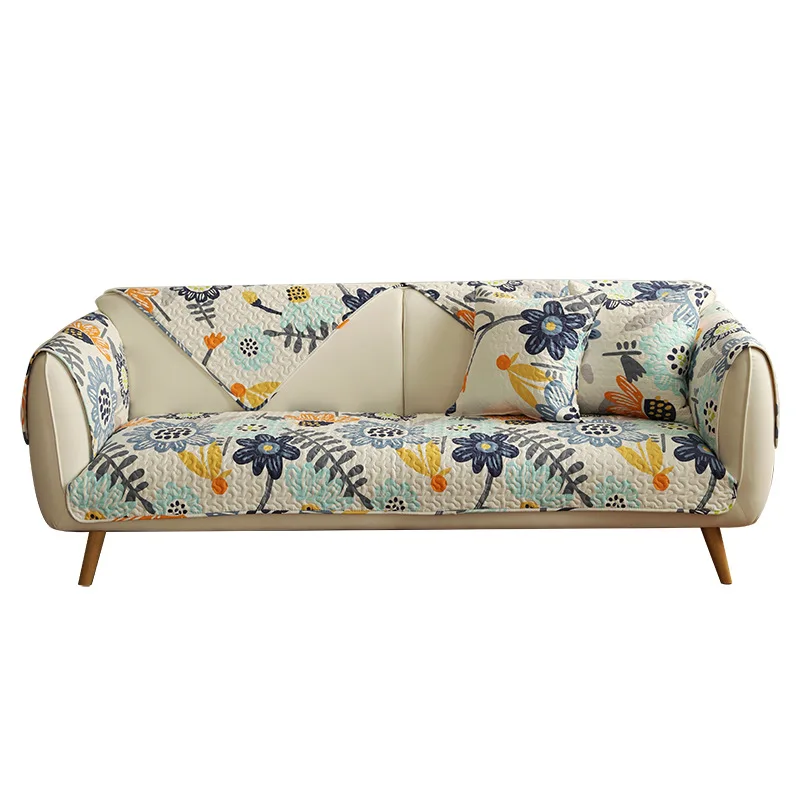 Современный мультяшный чехол для дивана с подсолнухом хлопковые нескользящие