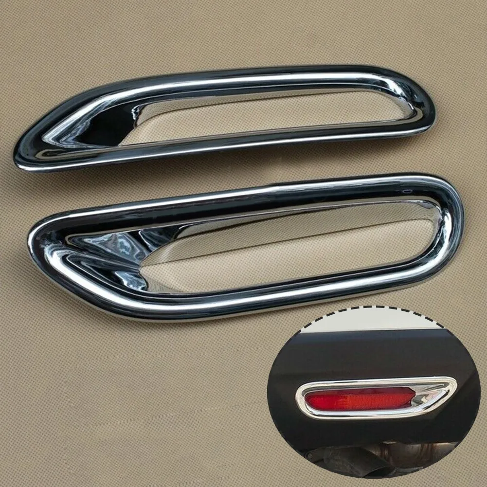 

2pcs Fog Light Cover Chrome Parts Rear Reflector Replacement High Quality New